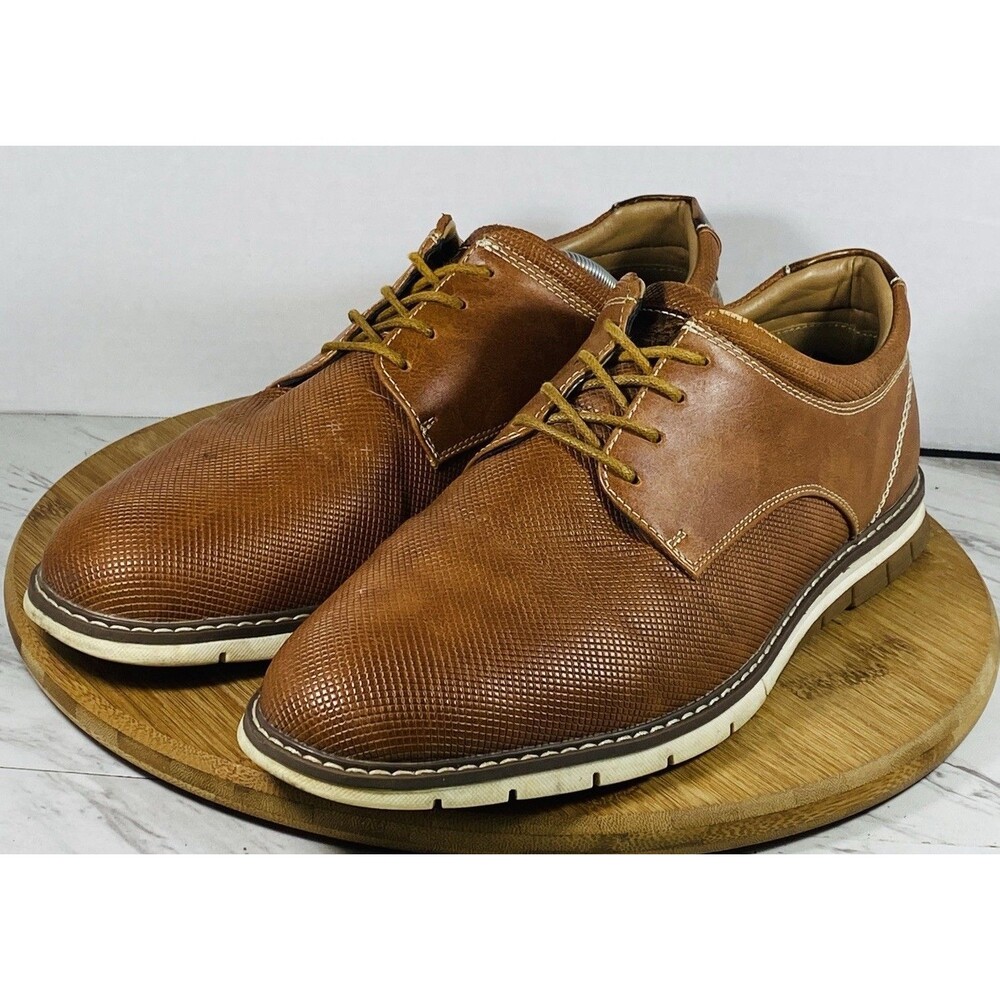 Ashford Hayes Shoes Mens Size 12M Brown Cognac Casual Dress Oxford
